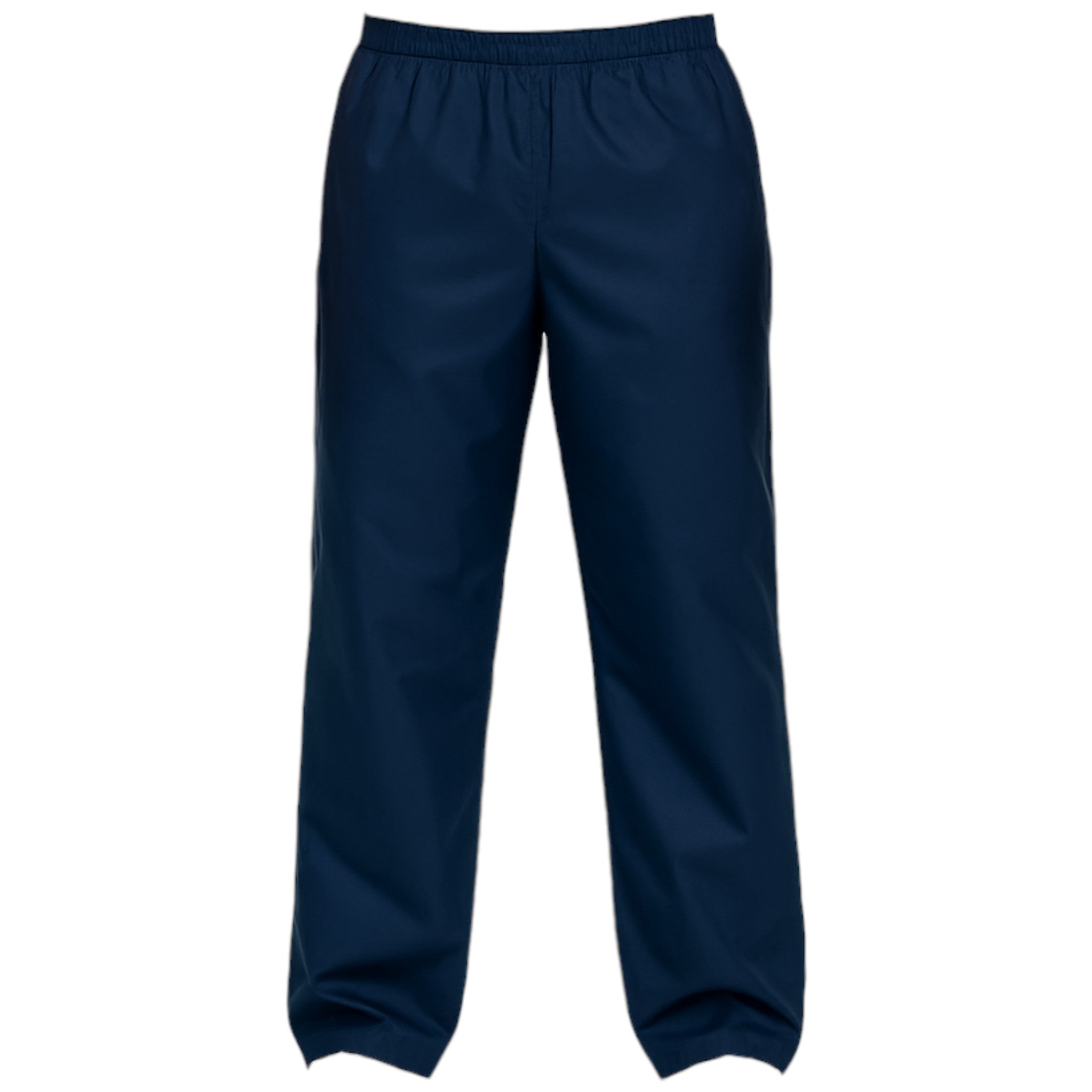 Men's waxed overtrousers in navy, by Nicky Adams Countrywear – waterproof wax cotton pants with elastic waist for outdoor and country wear